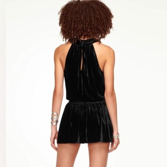 NEW Ramy Brook Jerry Black Velvet Mini Dress Medium - Picture 3 of 13